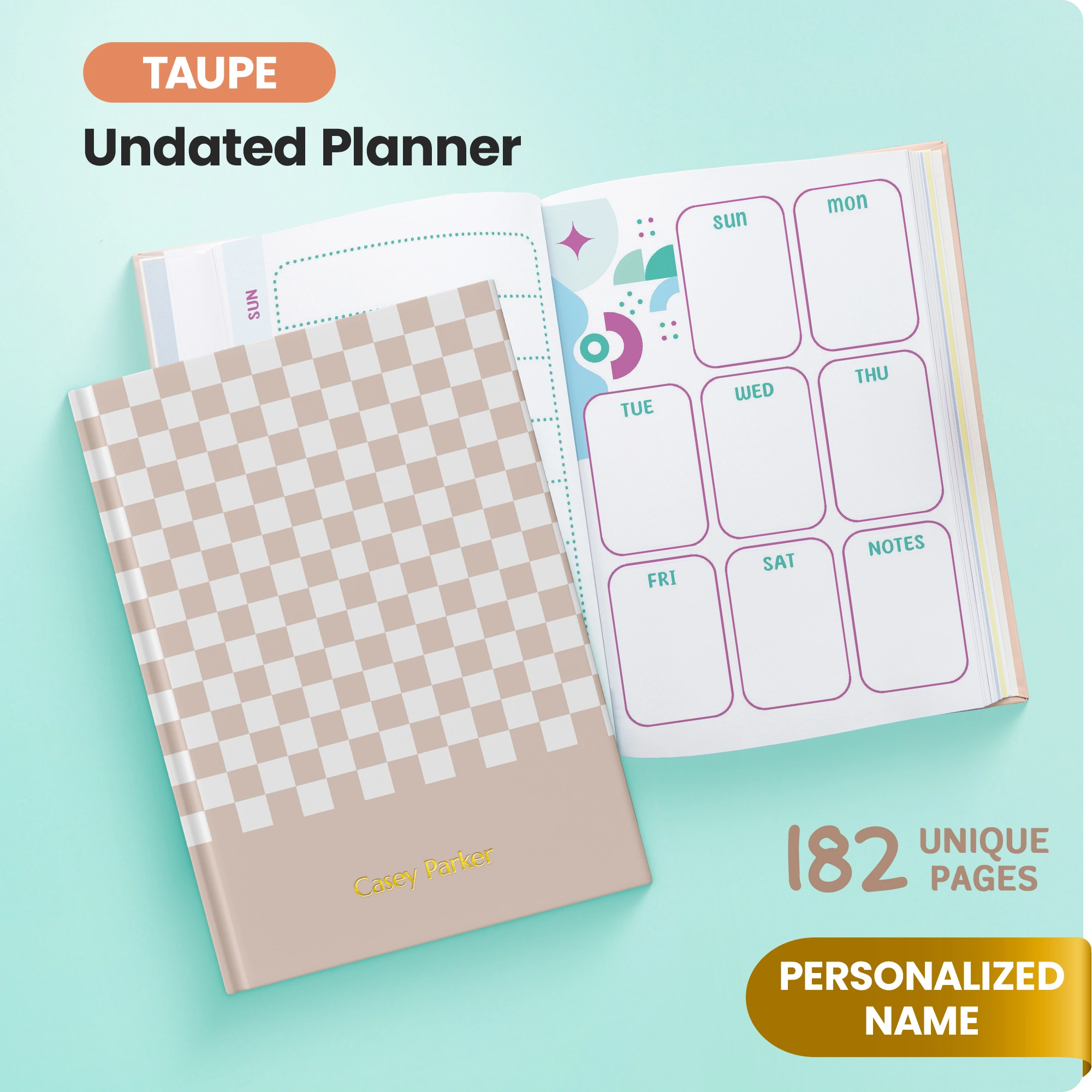 Personalized Undated Planner - Taupe